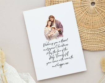 Printable Nativity Christmas Card Instant Download Holy Family Christmas Card Catholic Greeting Cards Religious Printable Christmas Card