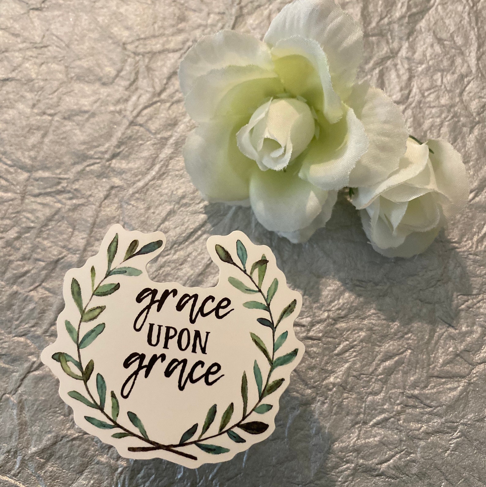 Grace Upon Grace Sticker Catholic Waterproof Sticker Decals Etsy