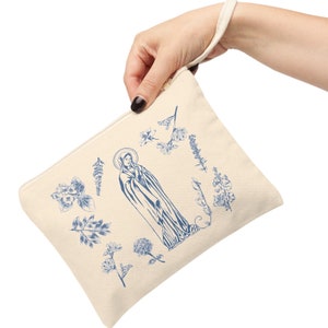 Kapelle Schleier Masse Tasche Katholische Maria Tasche Muttergottes Rosenkranz Beutel Tote Baumwolle Leinwand Mäppchen katholische Zubehör Tasche