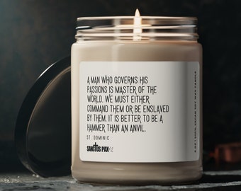 St. Dominic Prayer Candle | Catholic Scented Soy Candle | Saint Quote Candle | Religious Gift For | Christian Candle |
