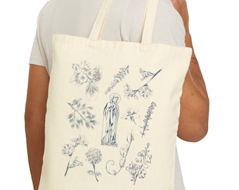 Virgin Mary Tote Bag Mother Mary Tote Bag Canvas Tote Bag Catholic Gift Bag Christian Gift Religious Tote Gift Blessed Mother Tote