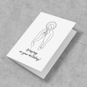 Printable Blessings On Your Birthday Card Instant Download Virgin Mary Note Card Catholic Greeting Cards Printable Catholic Birthday Card