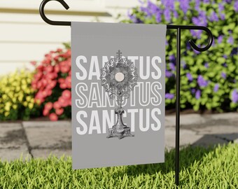 Sanctus Garden & House Banner Catholic Garden Banner Religious Garden Banner Adoration Garden Flag