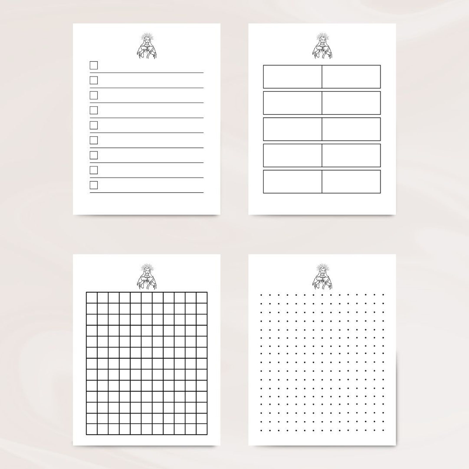 Catholic Note Taking Paper.pdf Printable Catholic Stationary Sacred Heart Stationary Writing Paper ...