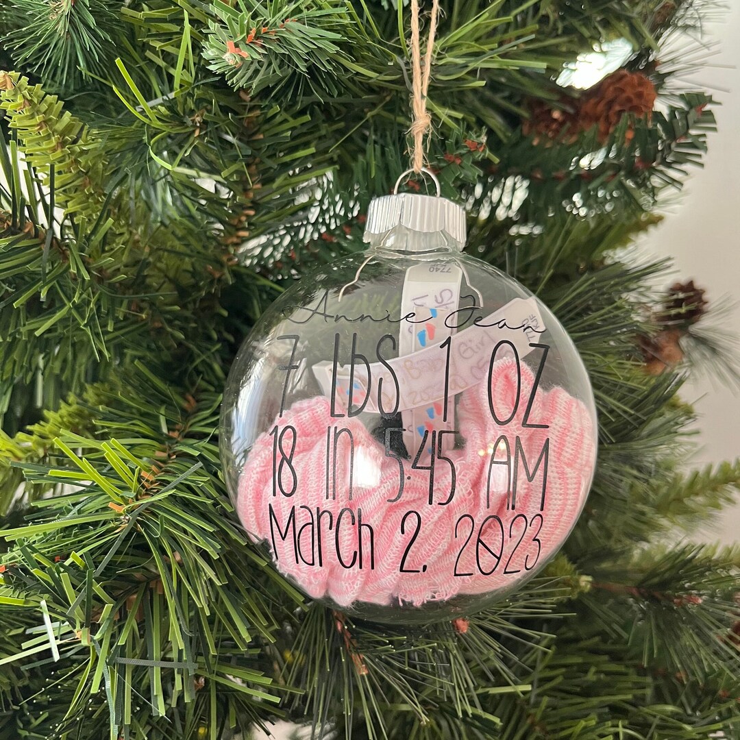 Personalized Baby Keepsake Ornaments , Baby's Birth Stats Ornament