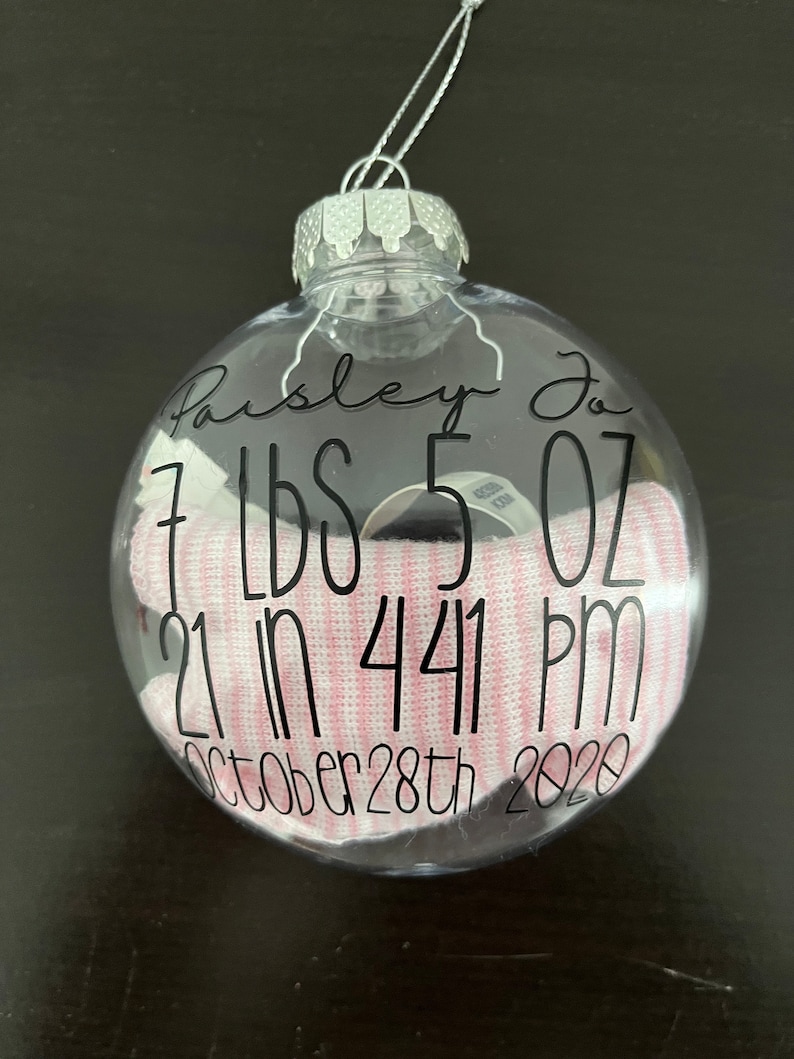 Personalized Baby Keepsake Ornaments Baby's Birth Stats Etsy