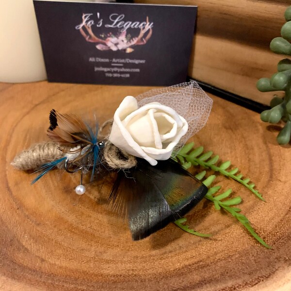 Fishing Boutonniere Etsy