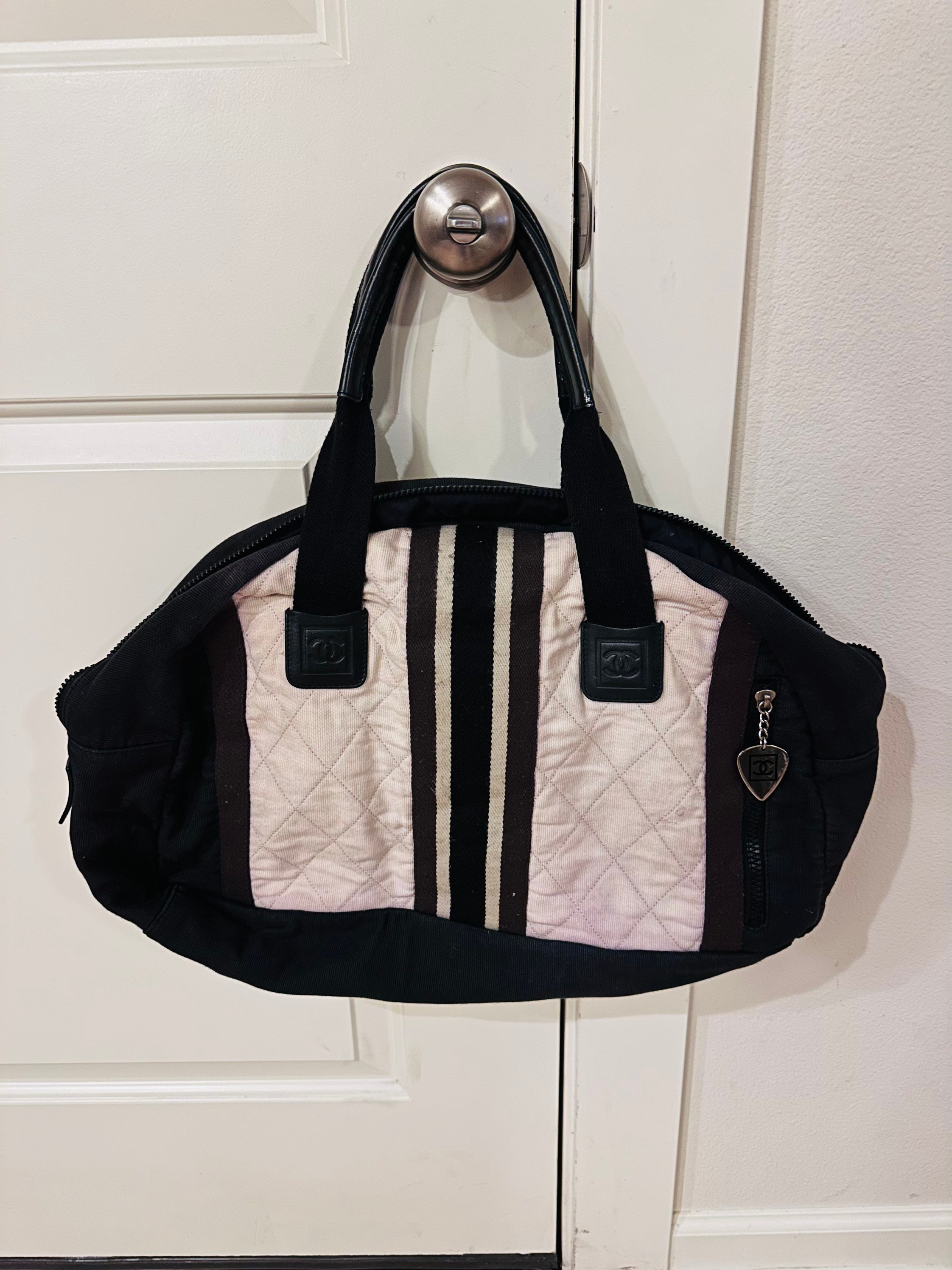 Chanel Travel Line Black Canvas Backpack Bag (Pre-Owned)