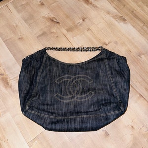 Chanel Limited Edition Blue Denim XL Coco Cabas Tote Bag