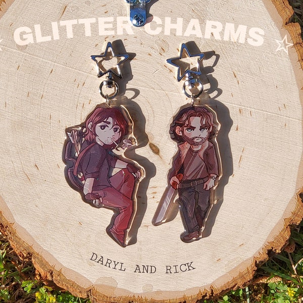 Rick Grimes and Daryl Dixon The Walking Dead Acrylic Keychain Charm