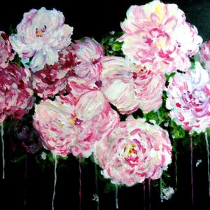 Abstract peony painting oil on canvas