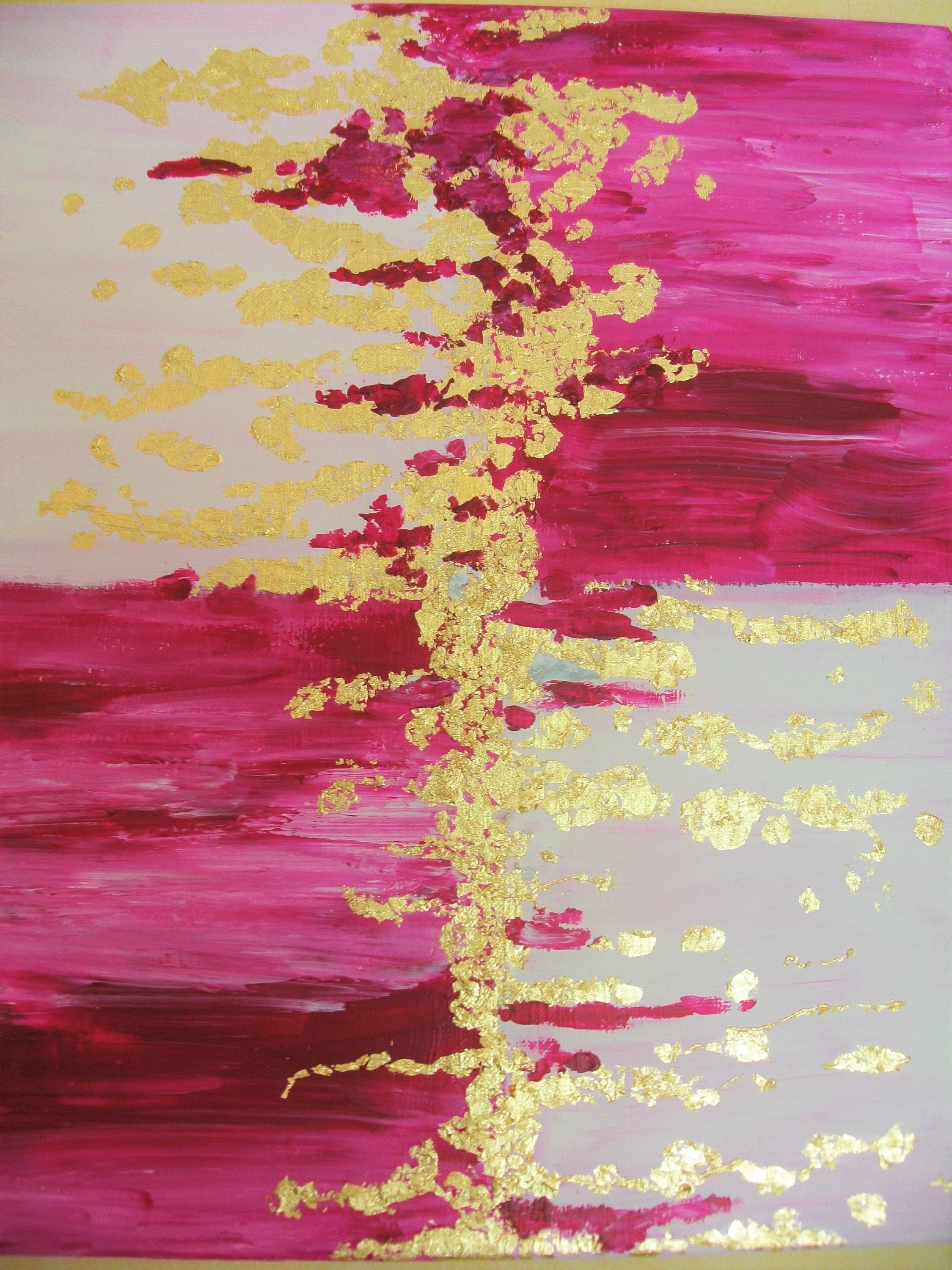 Rose Gold Abstract Painting 1496 X 1811 Poucescontemporary Etsy