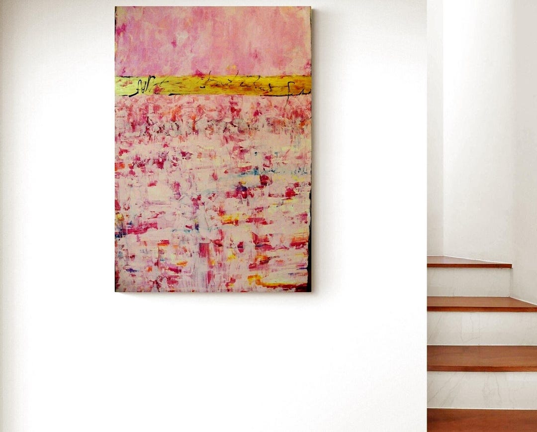 Large Pink Abstract Textured Gold Leaf Painting for Wall Décoration - Etsy