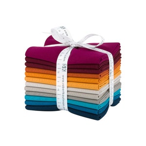 Tuscan Skies Palette Kona Cotton Solids Fabric Fat Quarter Bundle from Robert Kaufman FQ-1384-12