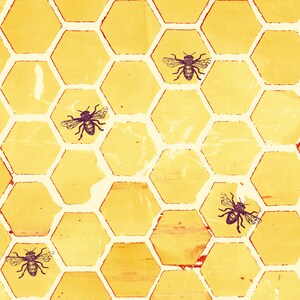 Pollinator Bumblehoney Yellow Fabric by the yard from Leslie Tucker Jenison for RJR LT303-YE2