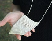 Mini bag necklace. Phone case. Pearl bag for lipstick. White wedding bag. Hand woven pearl bags. Jewelry bag.Personalized Letter Necklace