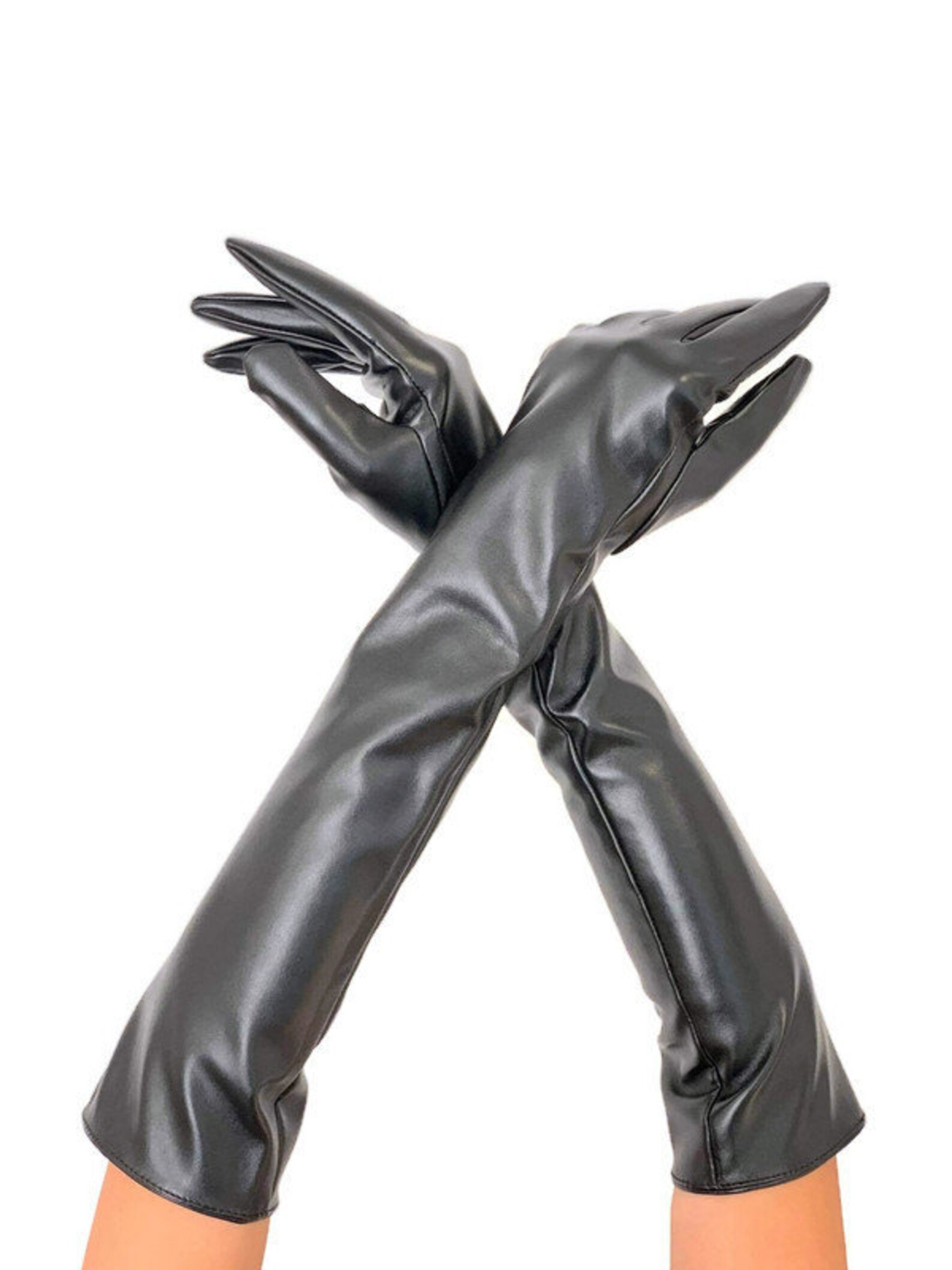 Elbowlength gloves. Long red gloves. Opera length Gloves. Etsy