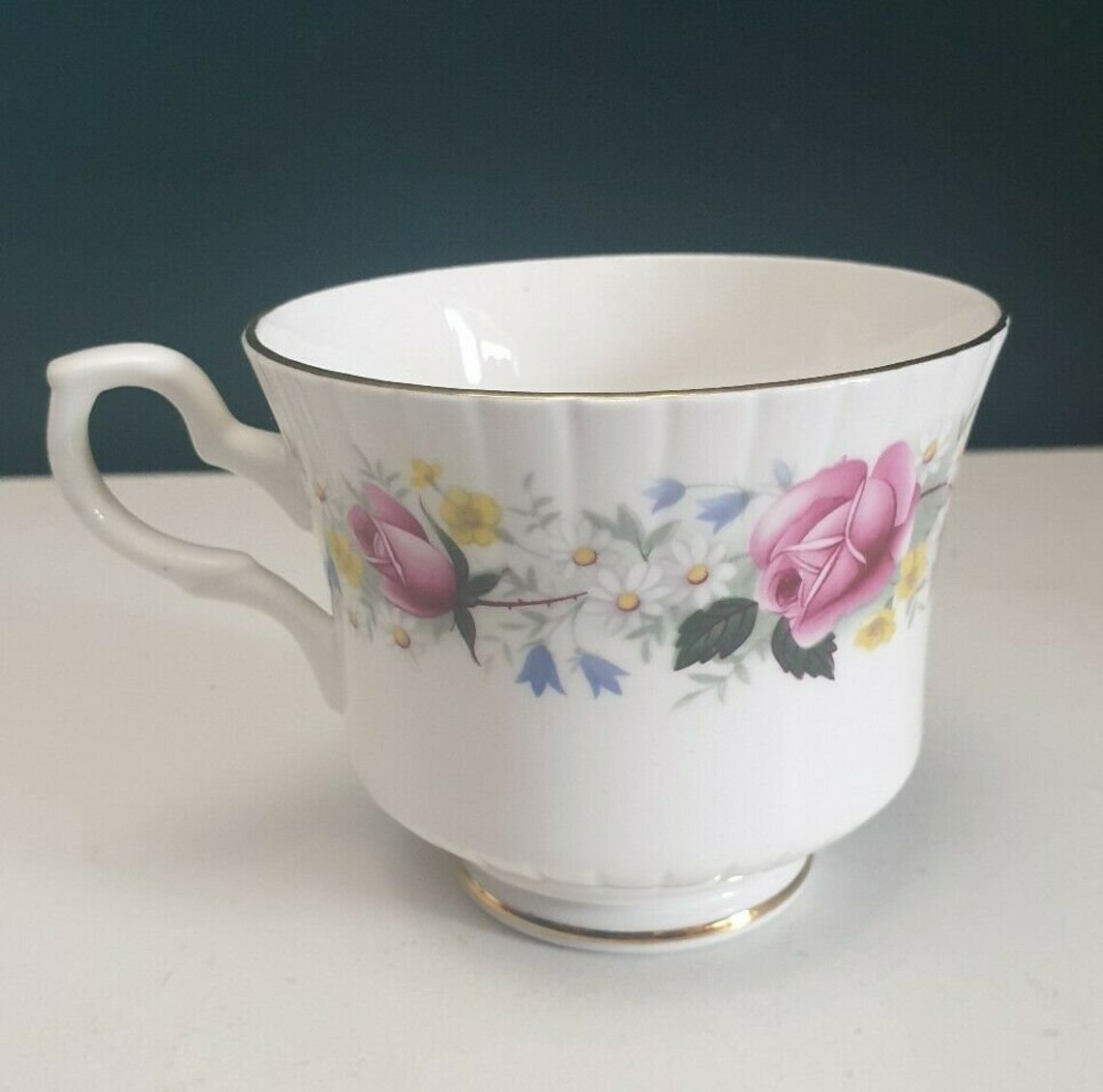 Vintage Salisbury England Bone China Pink Roses Tea Trio Set Etsy