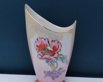 Art Deco jaren 1930 Royal Winton Engeland Grimwades roze glans vaas Poppy Design