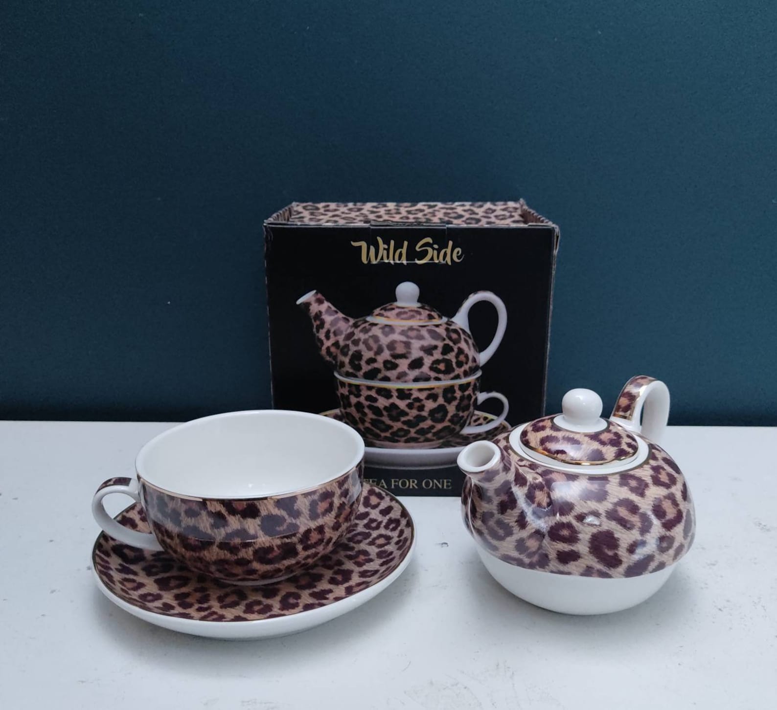 New Ceramic Wild Side Leopard Print Tea for One Teapot Cup Etsy