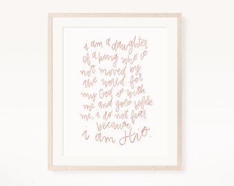 I Am His - Daughter Of The King - Printable - Nursery Print - Watercolor - Handmade - Instant Digital Download