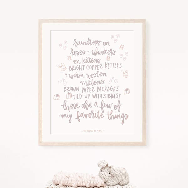 These Are A Few Of My Favorite Things - Printable - Nursery Print - Sound of Music - Handmade - Instant Digital Download