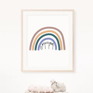 Precious Gift - Rainbow - Printable - Nursery Print - Handmade - Instant Digital Download