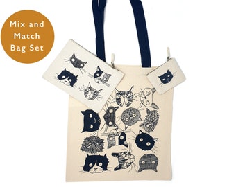 Studio Pouch Cat Accessories Animal Lover Gift Colorful Pouch Animal Print Bag Cat ipad Case Polyester Bag Cat Bag Crazy Cat Lady