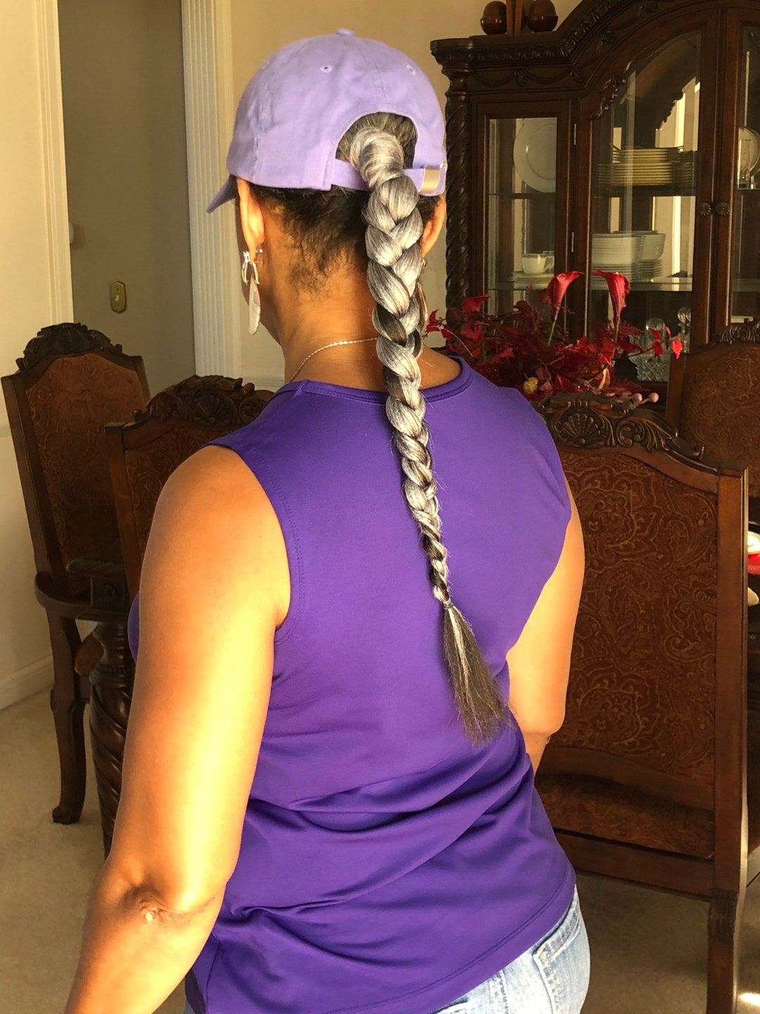 Salt and Pepper Braided Extension Ponytail Etsy