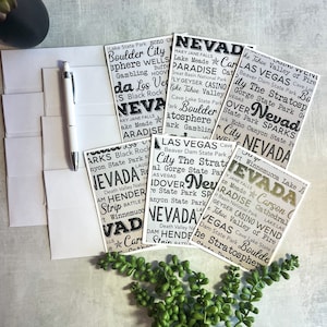 Handmade Nevada note card set of 6 Las Vegas gift set Nevada gift for friend Las Vegas party thank you Nevada vacation gift Nevada hostess