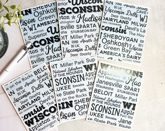Handmade Wisconsin note card set of 6 Wisconsin hostess gift set Wisconsin gift for friend Wisconsin thank you gift Milwaukee