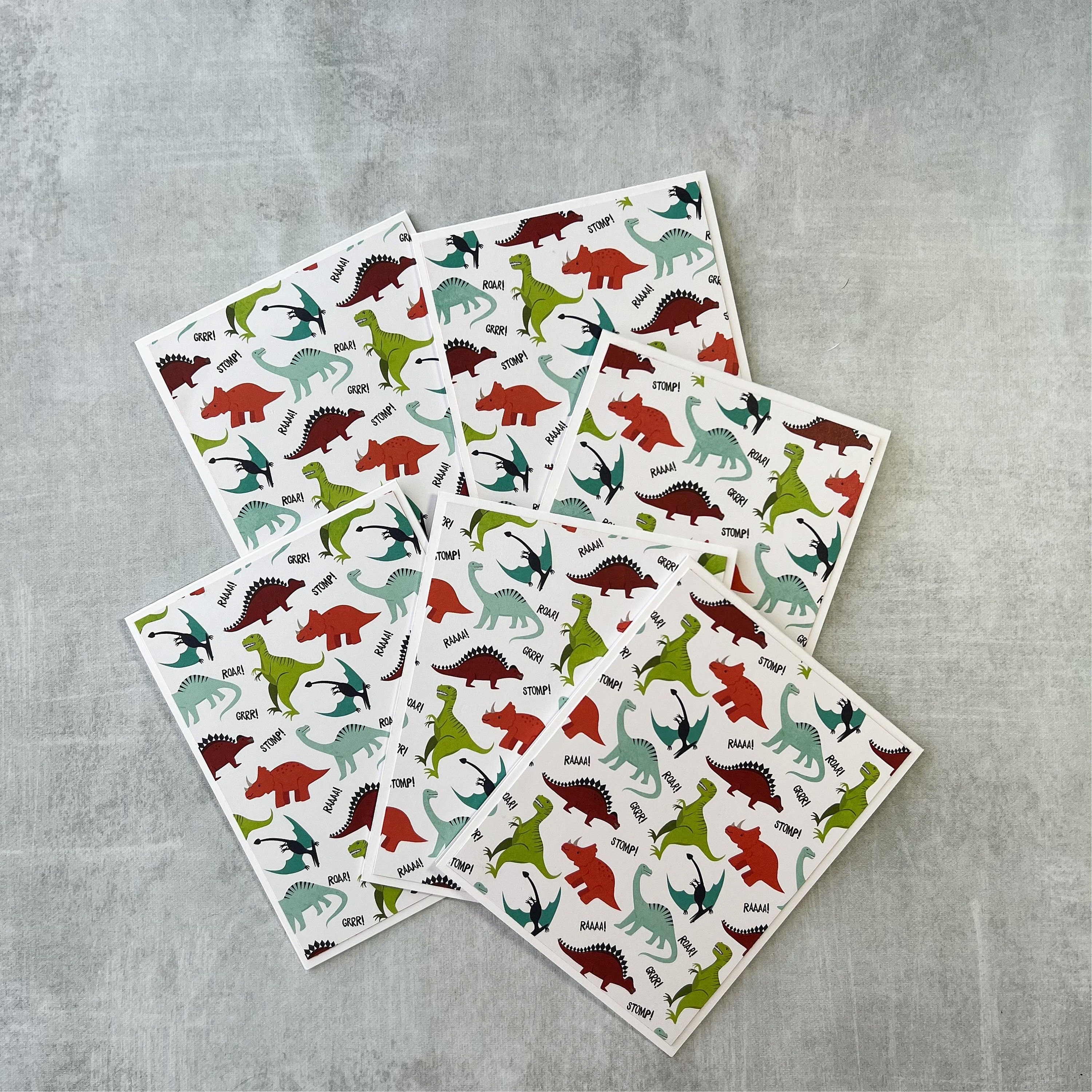 Brontosaurus Card Set of 6 Dinosaur Cards — ** T- Rex Card, Brontosaurus Card ...