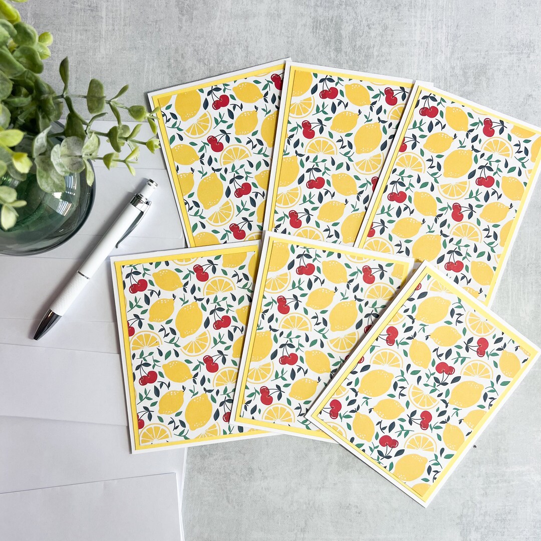 Set of 6 Handmade Lemon Cards — Just Because Cards Cards for Gardeners ...