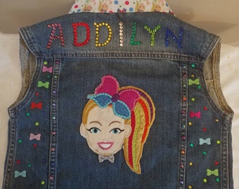 Girls JoJo Siwa Embellished White Denim Vest