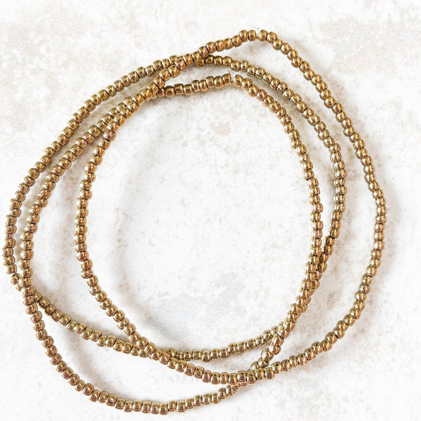 Bronze set of 3 seed bead bracelet, beaded bracelet, stretch bracelet, beaded jewelry, seed bead bracelets, stretch seed bead bracelet