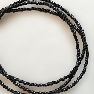 Conjunto negro de 3 pulseras de cuentas de semillas, pulsera de cuentas, pulsera elástica, joyería de cuentas, pulseras de cuentas de semillas, pulsera elástica de cuentas de semillas