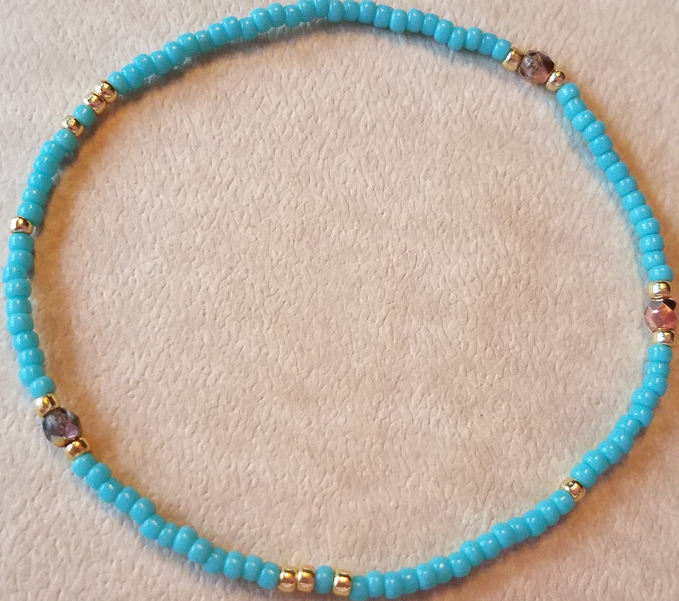 Turquoise seed bead bracelet beaded bracelet stretch Etsy
