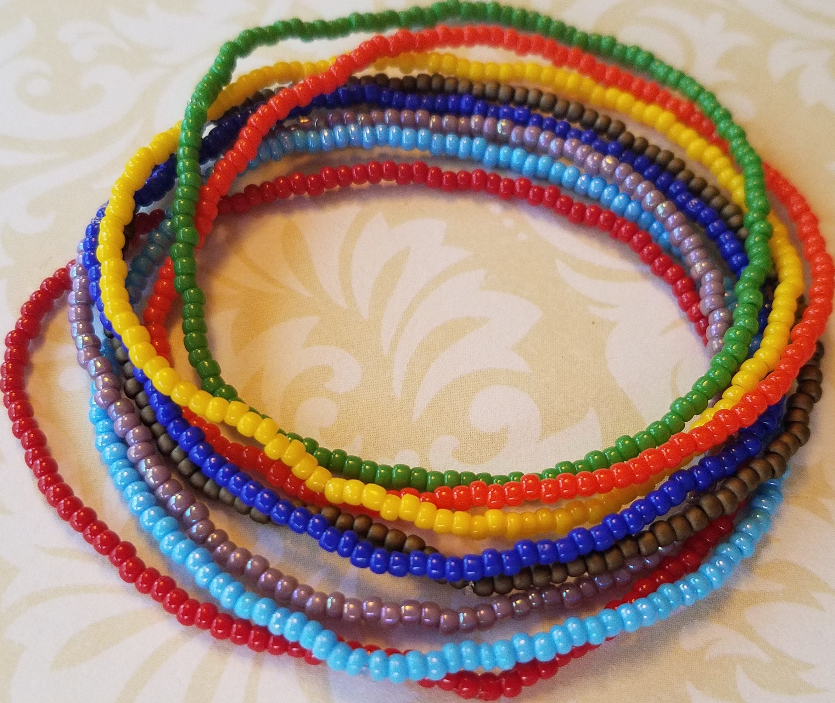Rainbow Color Seed Bead Bracelet Beaded Bracelet Stretch | Etsy