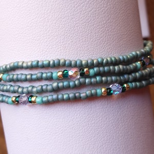 Rainbow turquoise seed bead bracelet, beaded bracelet, stretch bracelet, beaded jewelry, seed bead bracelets, stretch seed bead bracelet