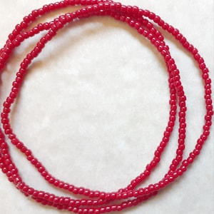 Red set of 3 seed bead bracelet, beaded bracelet, stretch bracelet, beaded jewelry, seed bead bracelets, stretch seed bead bracelet