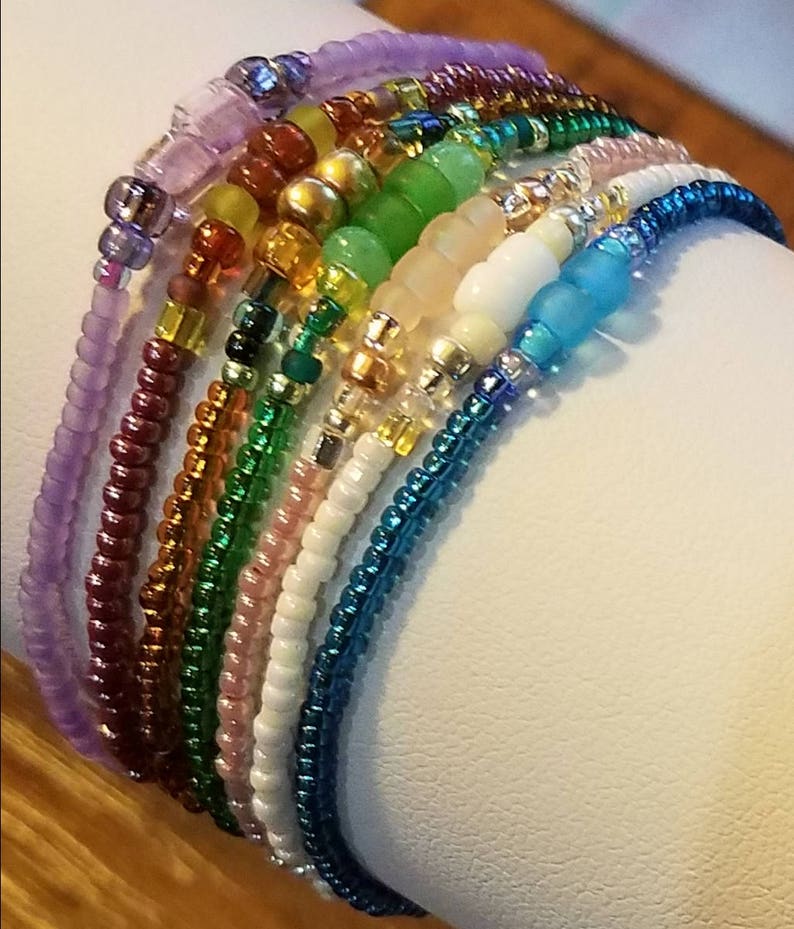 Seed bead bracelet beaded bracelet stretch bracelet beaded Etsy