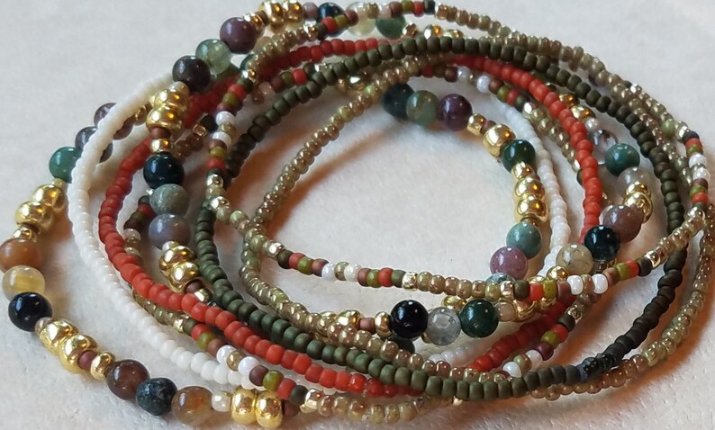 stretch seed bead bracelet seed bead bracelets beaded jewelry Green gold seed bead bracelet beaded bracelet stretch bracelet