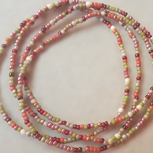 Orange green red seed bead bracelet, beaded bracelet, stretch bracelet, beaded jewelry, seed bead bracelets, stretch seed bead bracelet