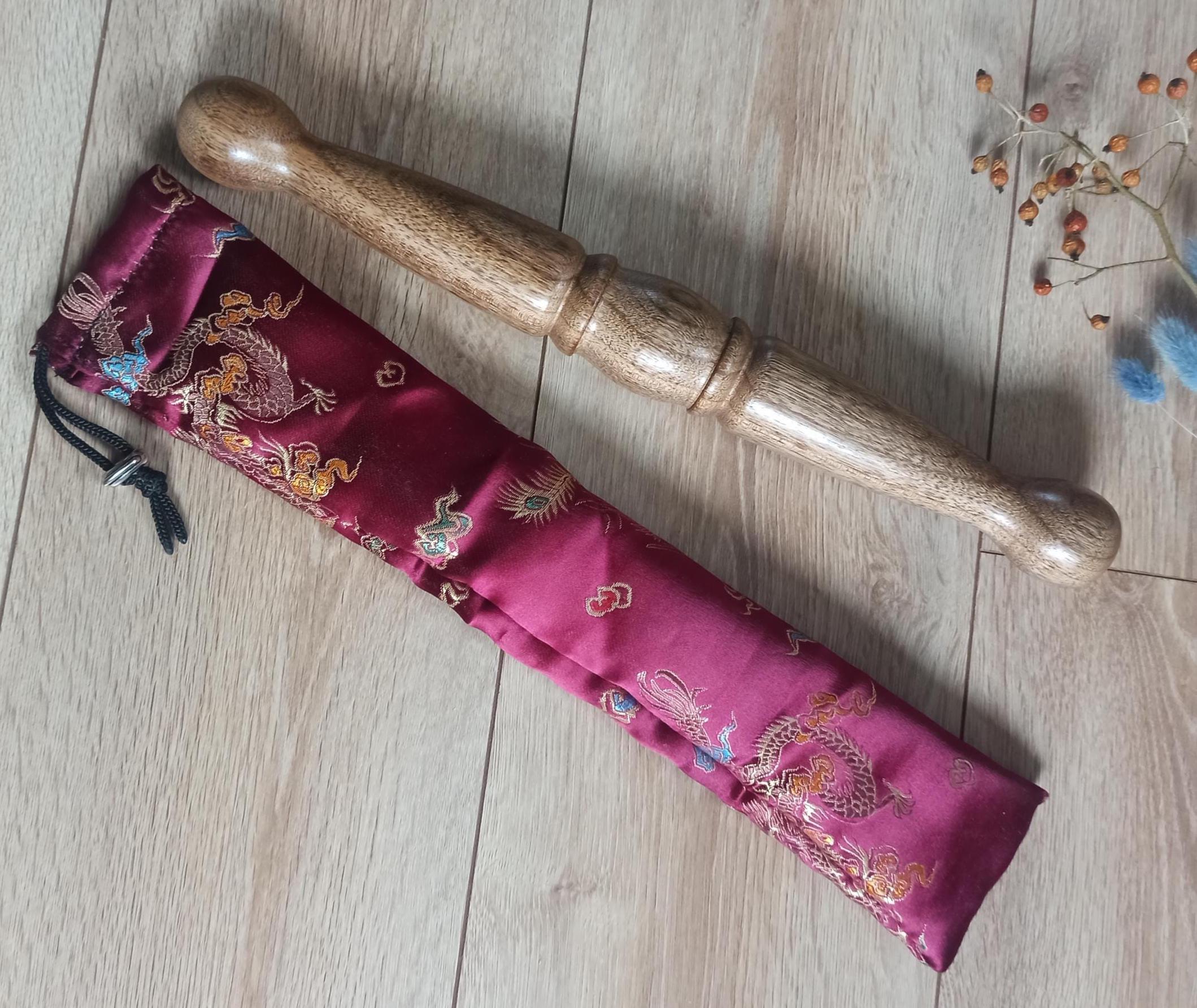 European Walnut Tai Chi Ban Training Rod With Satin Bag. - Etsy
