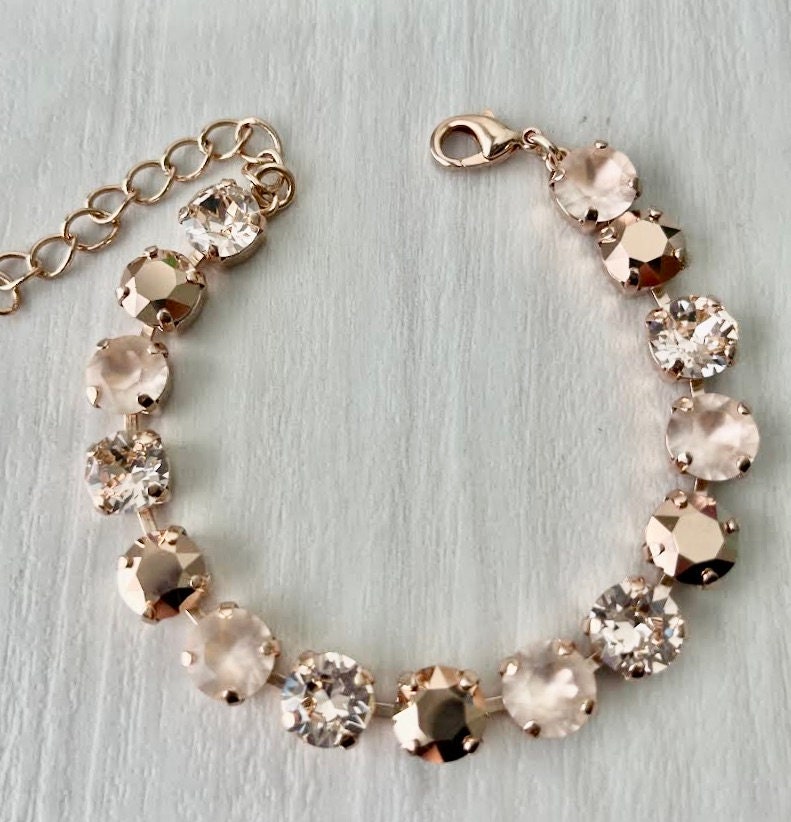 Swarovski crystal tennis bracelet hotsell rose gold