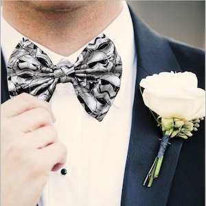 Storm Trooper Pre Tied Bow Tie Formal Wedding Tux Prom Star Wars Handmade to Order