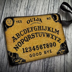 Ouija Wristlet Clutch Bag Purse Spirit Board Halloween Handmade to Order