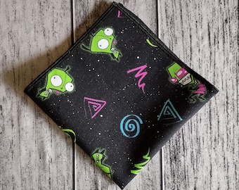 Invader Zim Pocket Square Formal Wedding Tux Prom Handkerchief Handmade to Order