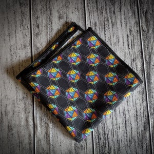 D 20 Pocket Square Formal Wedding Tux Prom Handkerchief Gamer D20 Handmade to Order