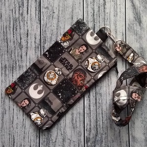 Bolsa de óculos tipo carteira Star Wars PHONE com cordão no pescoço combinando Force Awakens pronta para envio
